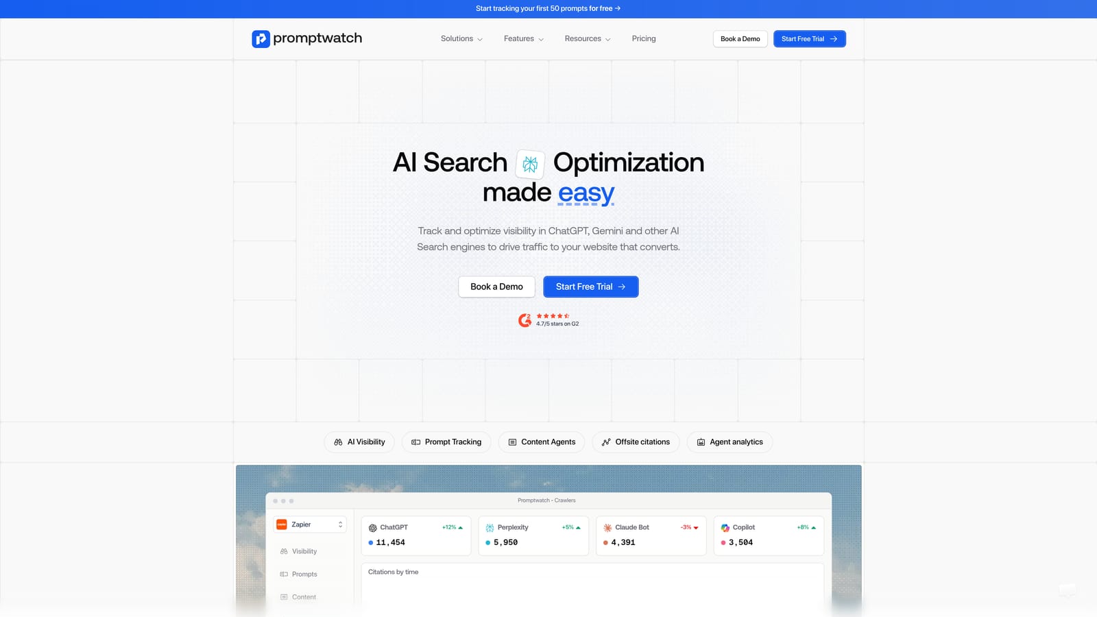 Screenshot of Promptwatch website