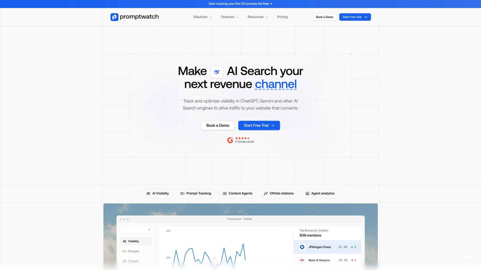 Screenshot of Promptwatch website
