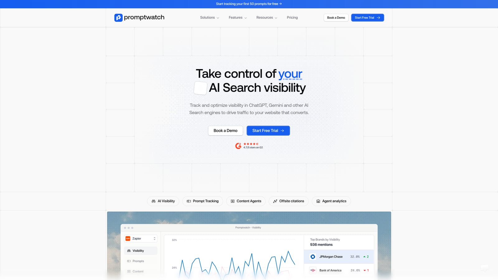 Screenshot of Promptwatch website