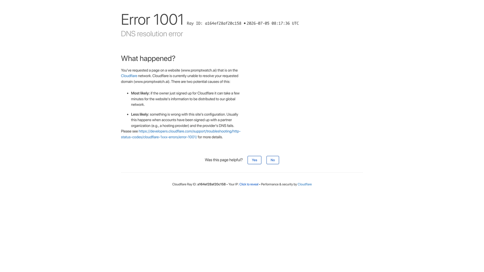 Screenshot of Promptwatch website
