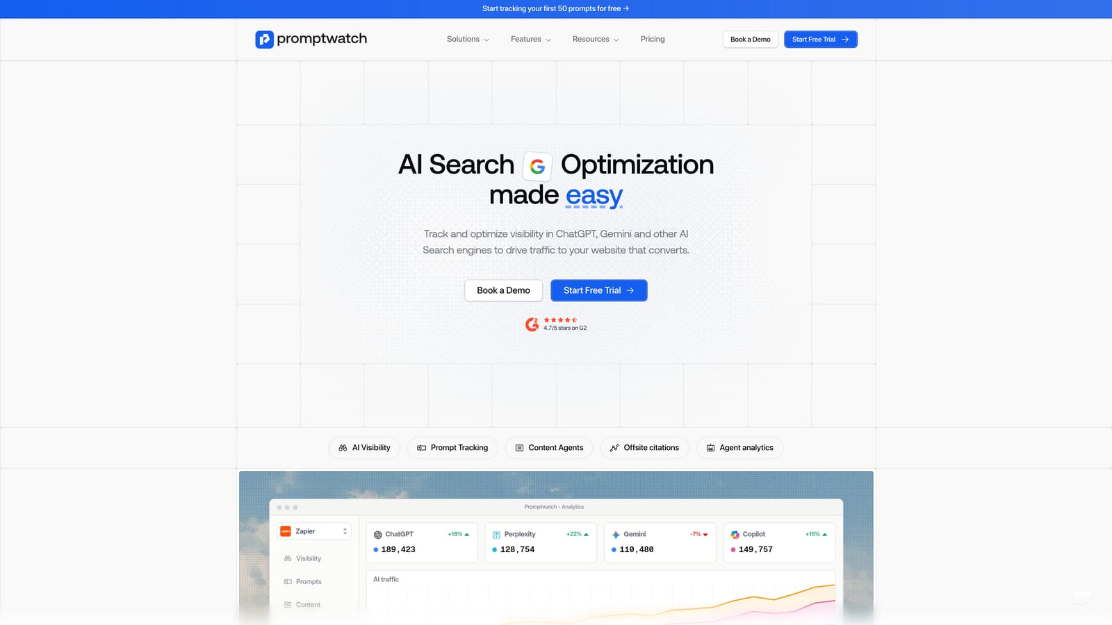 Screenshot of Promptwatch website
