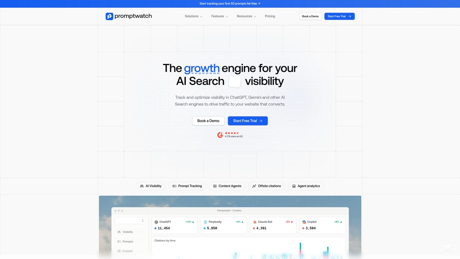Screenshot of Promptwatch website