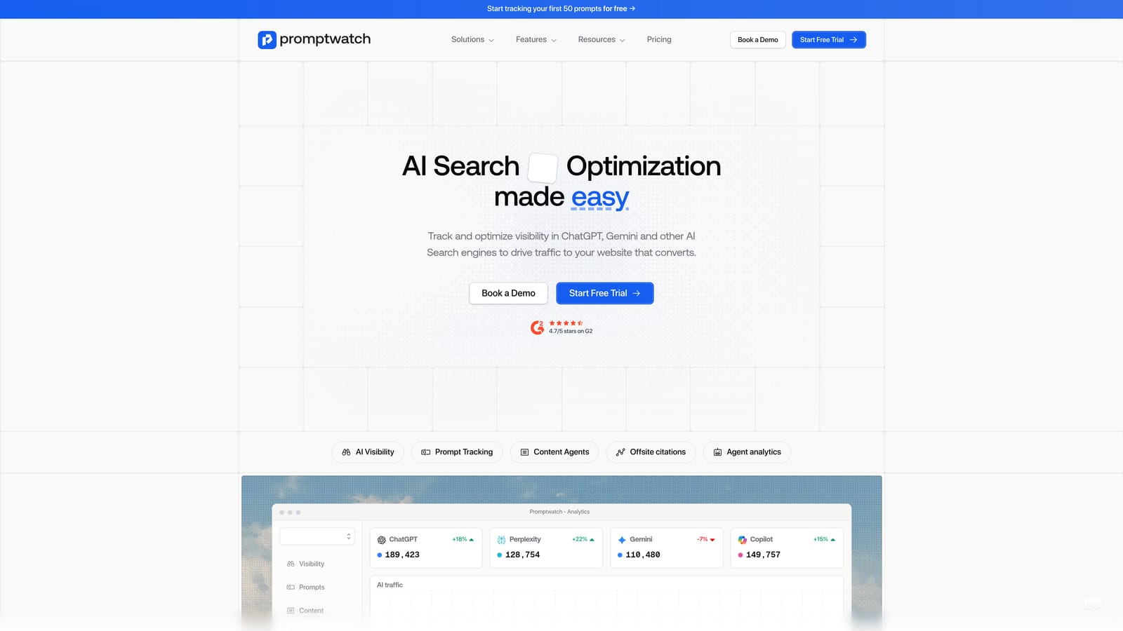 Screenshot of Promptwatch website