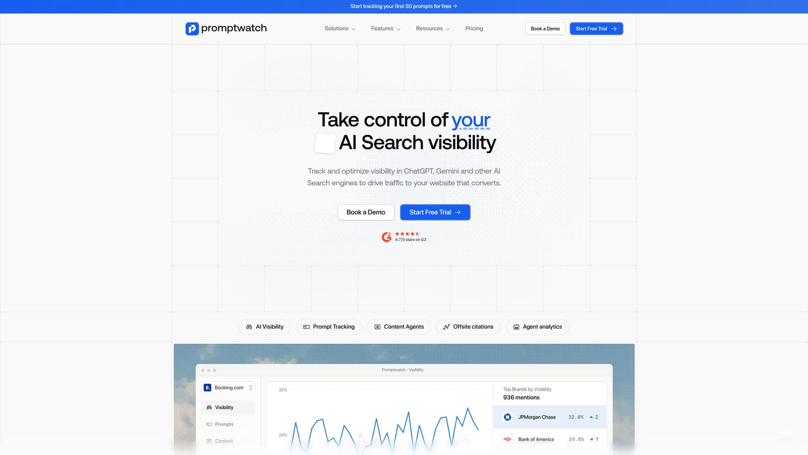 Screenshot of Promptwatch website