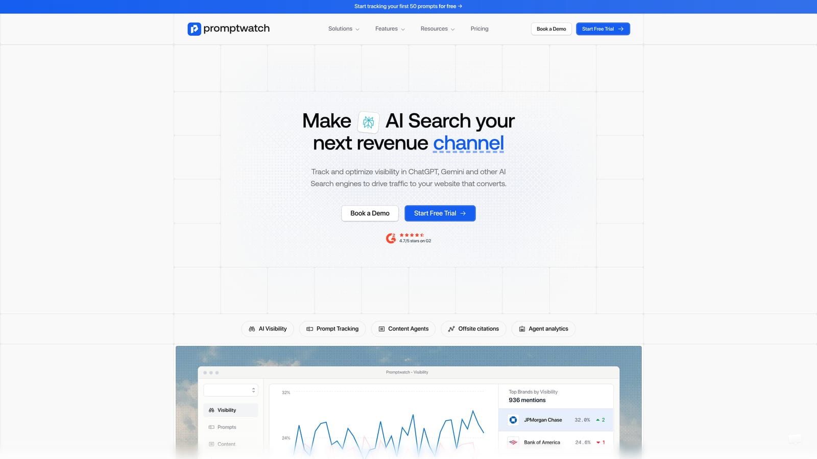 Screenshot of Promptwatch website