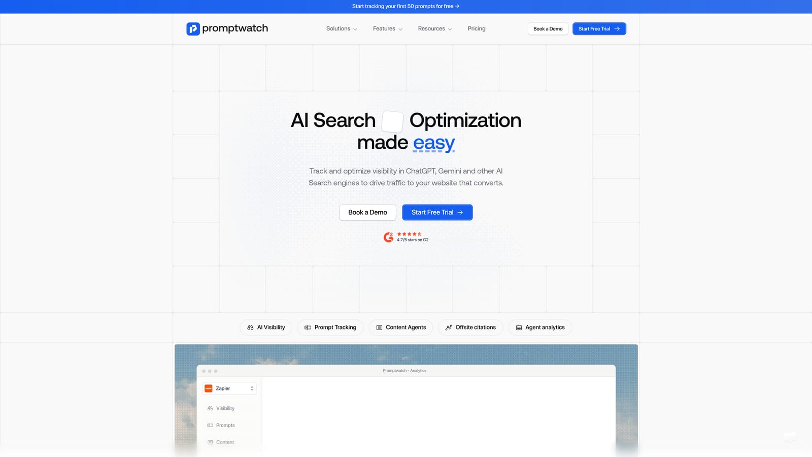 Screenshot of Promptwatch website