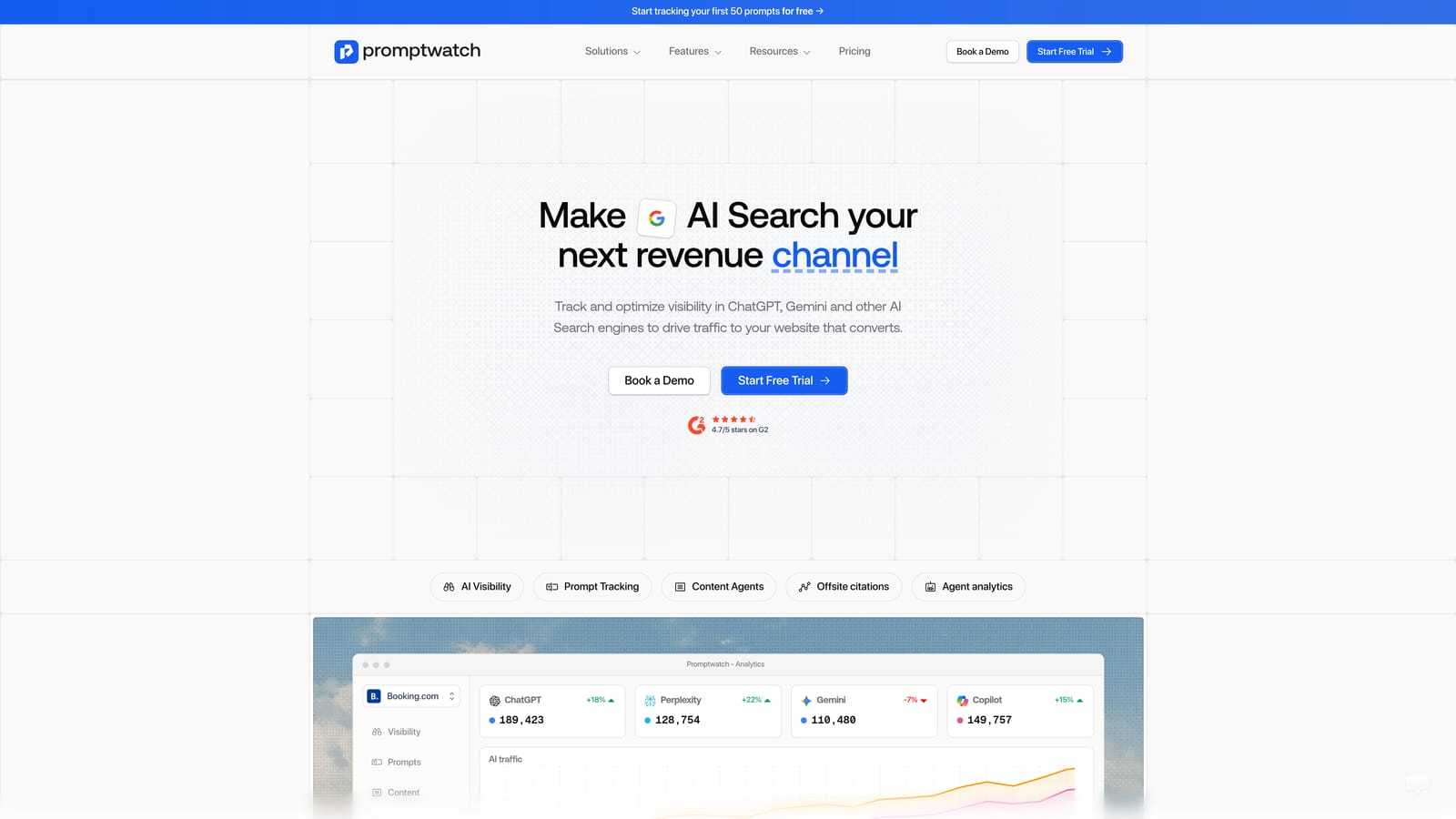 Screenshot of Promptwatch website