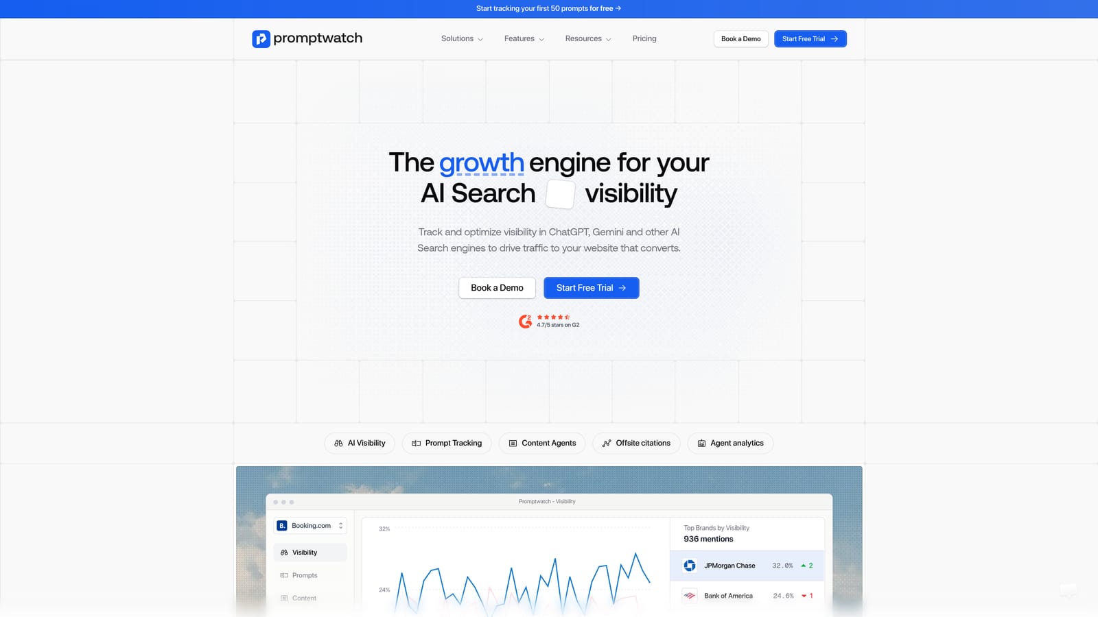 Screenshot of Promptwatch website