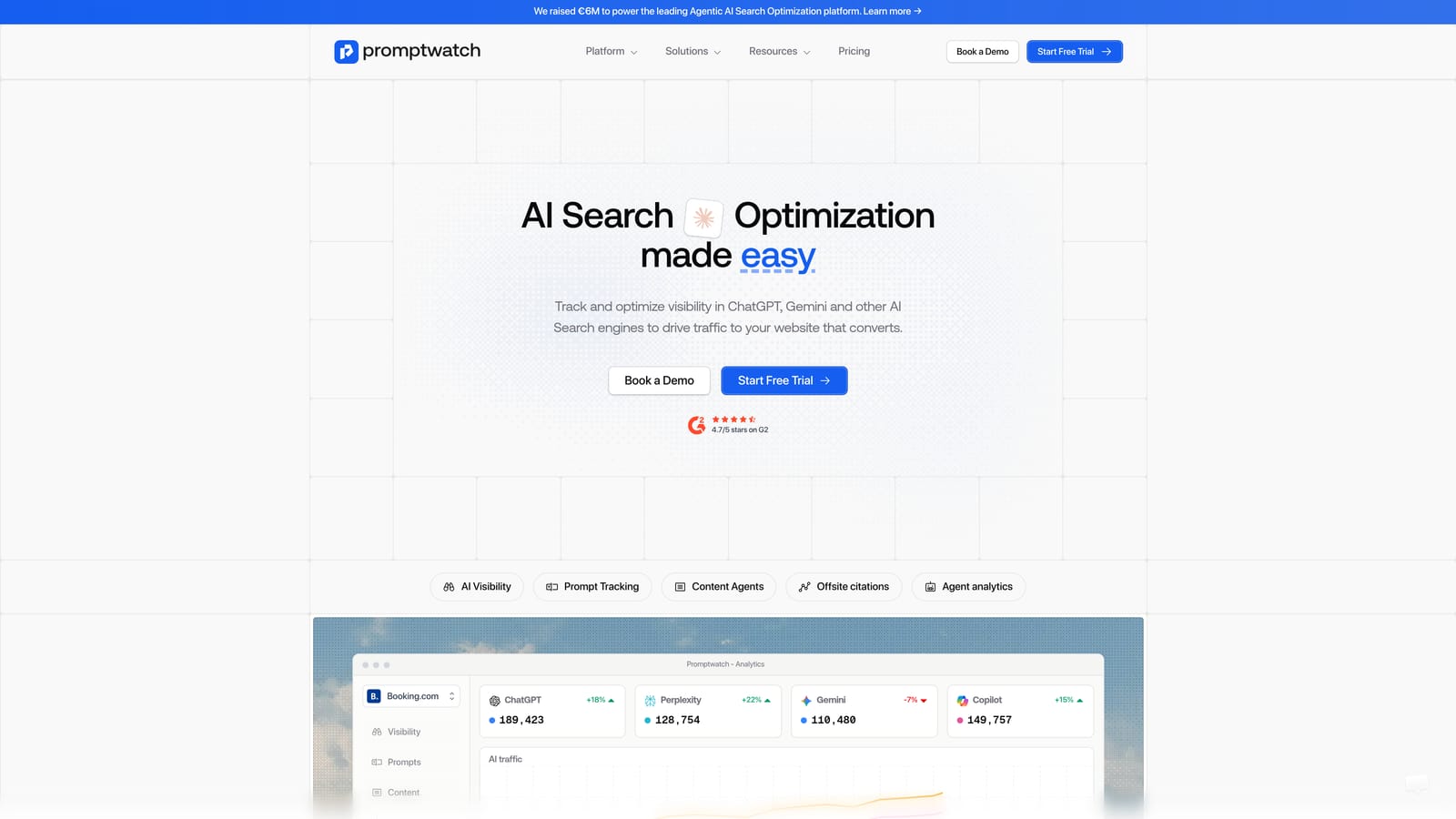 Screenshot of Promptwatch website