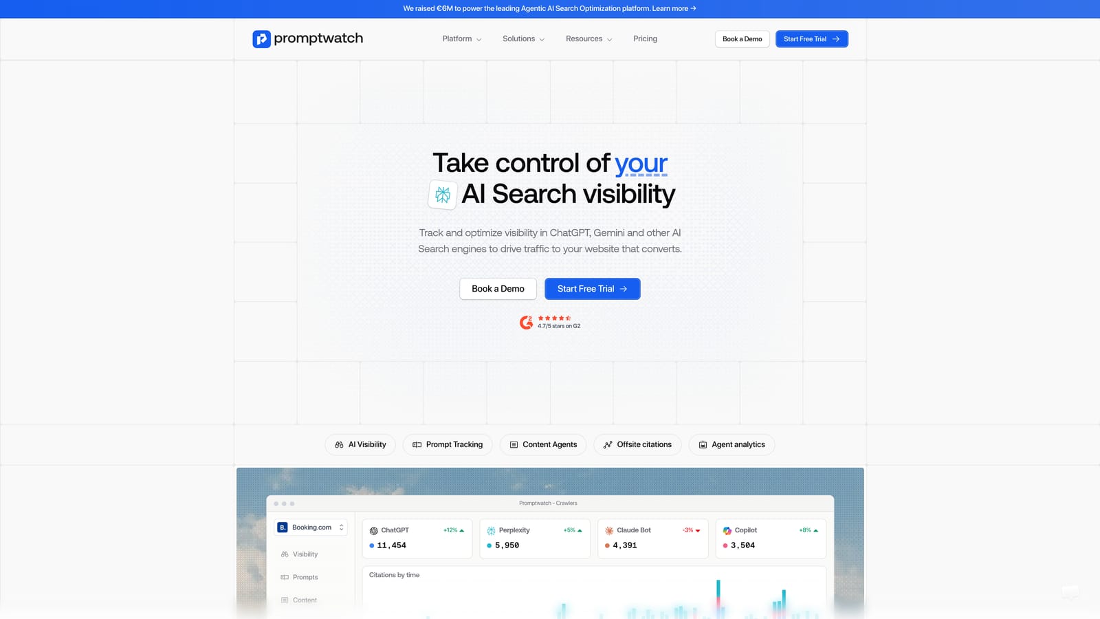 Screenshot of Promptwatch website