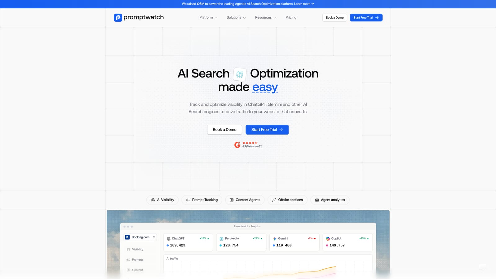 Screenshot of Promptwatch website