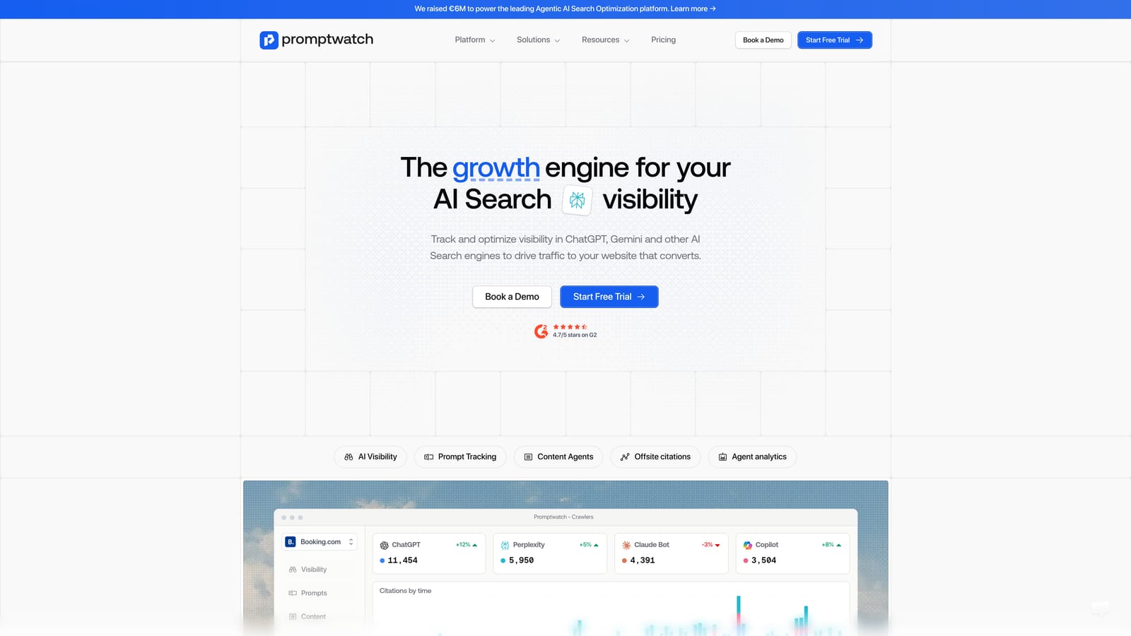 Screenshot of Promptwatch website