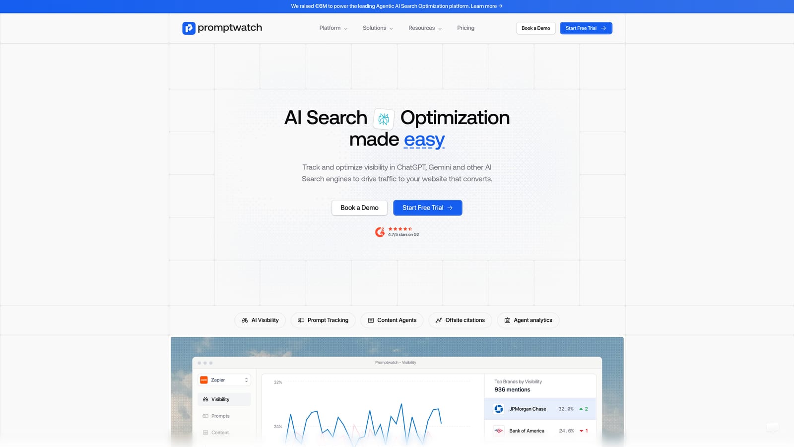 Screenshot of Promptwatch website