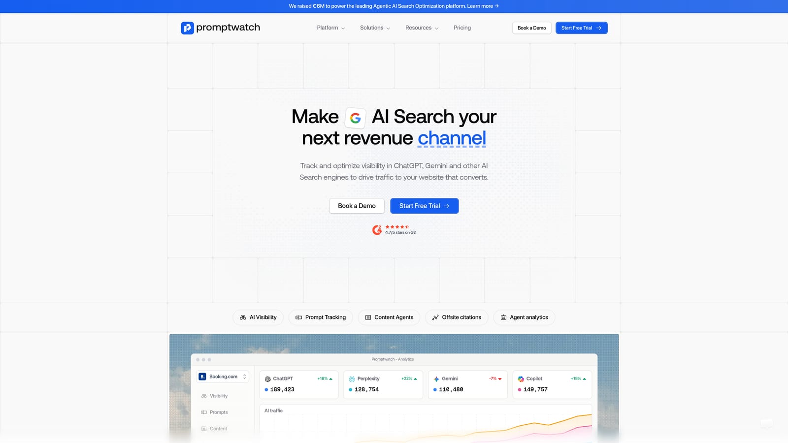 Screenshot of Promptwatch website