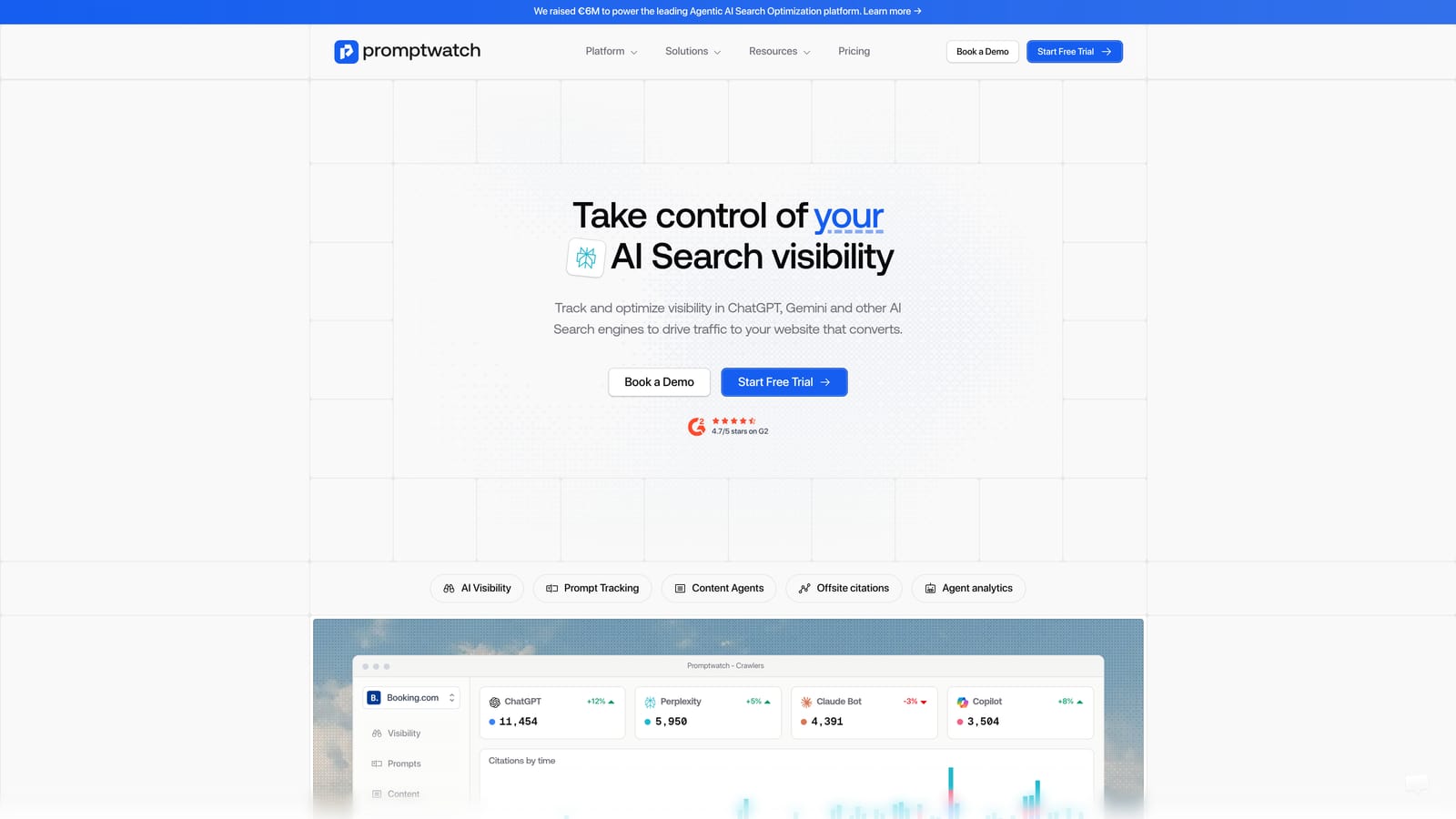 Screenshot of Promptwatch website
