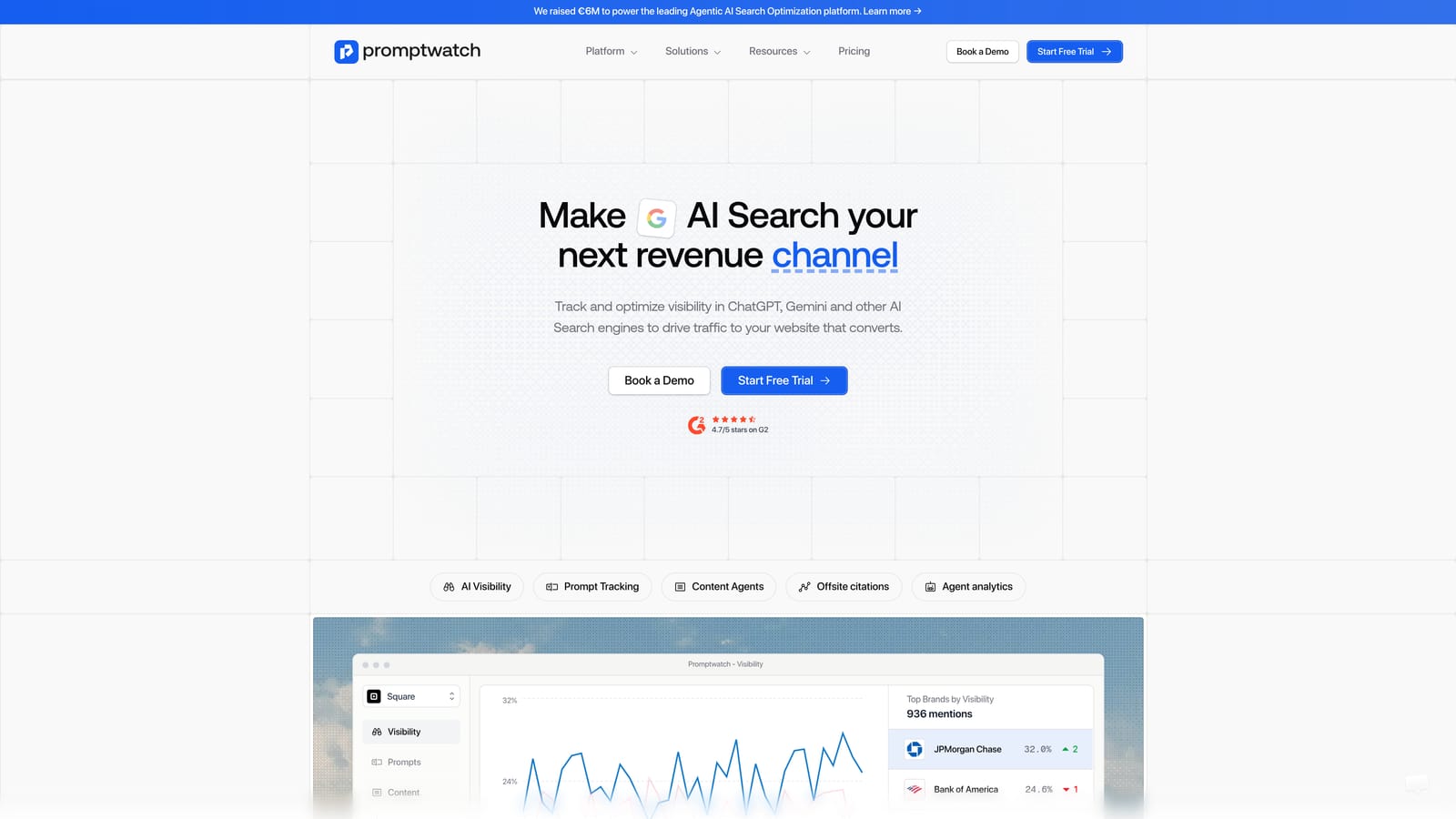 Screenshot of Promptwatch website