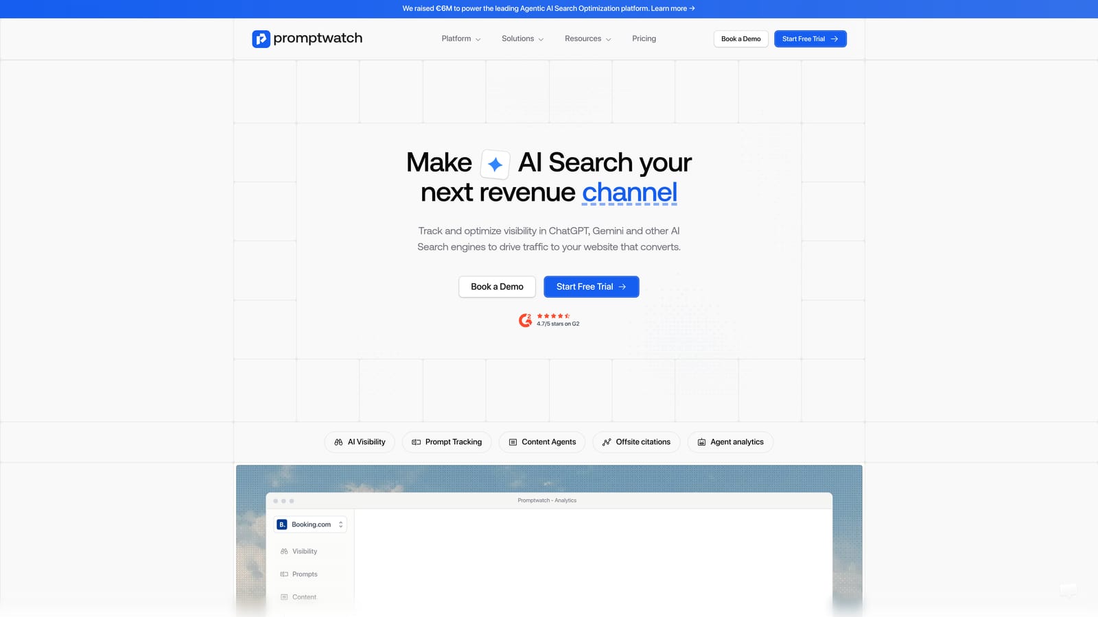 Screenshot of Promptwatch website