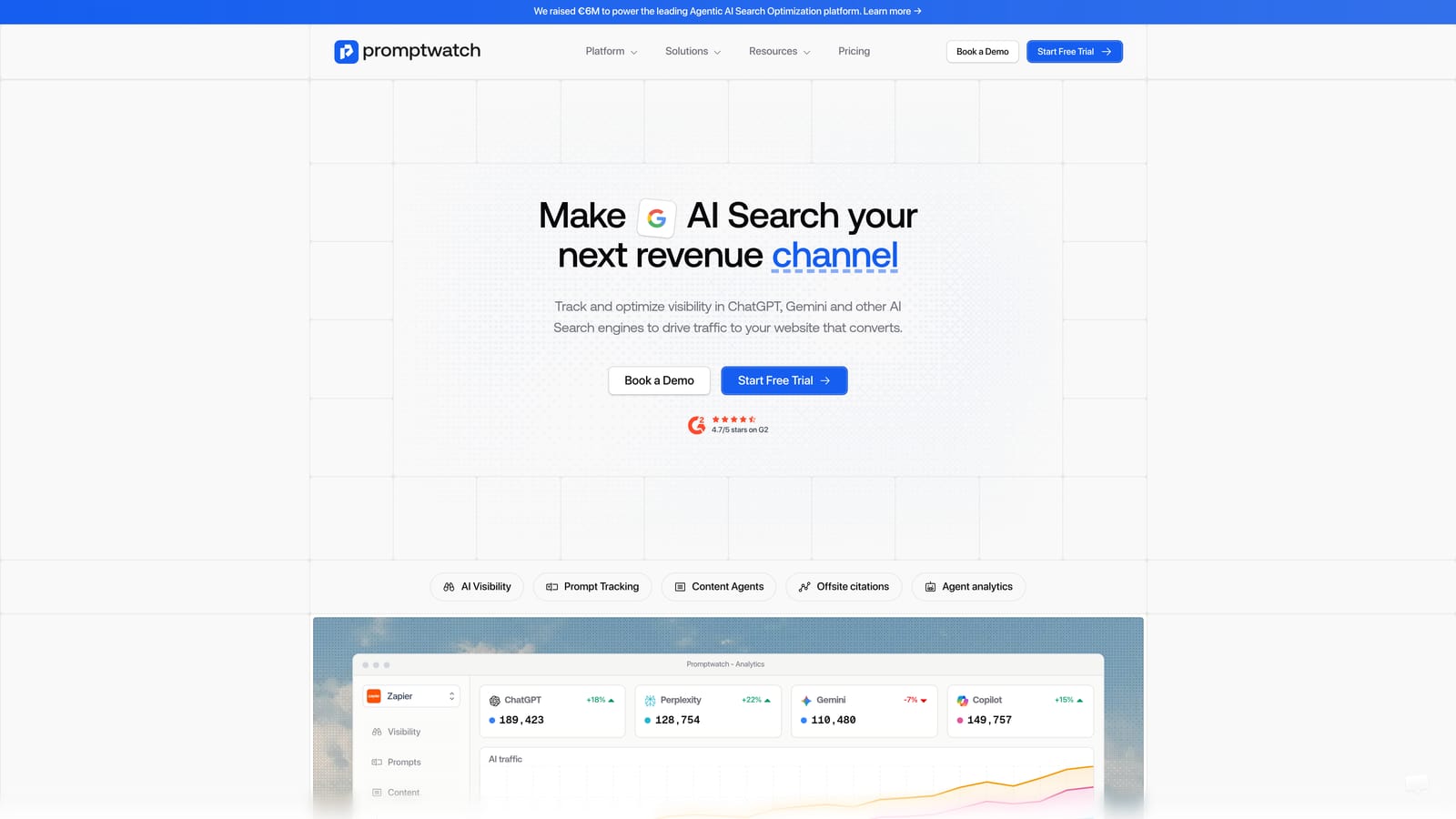 Screenshot of Promptwatch website