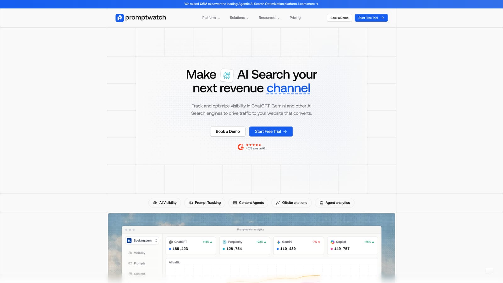 Screenshot of Promptwatch website