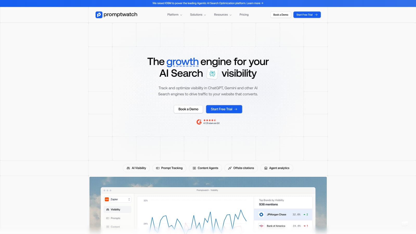 Screenshot of Promptwatch website