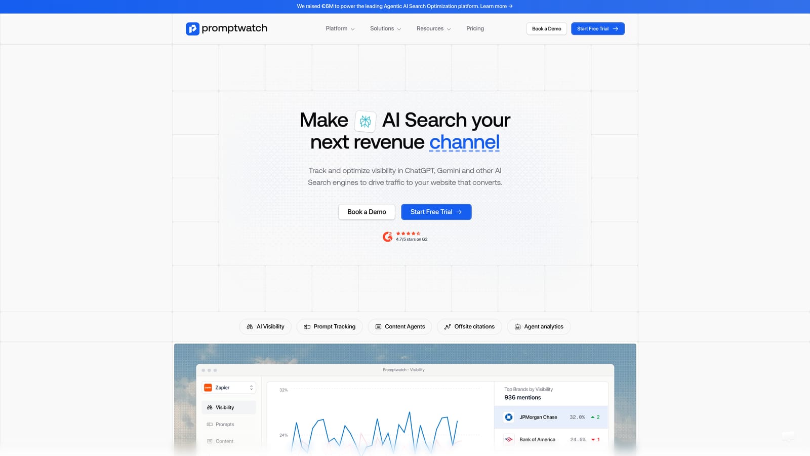 Screenshot of Promptwatch website