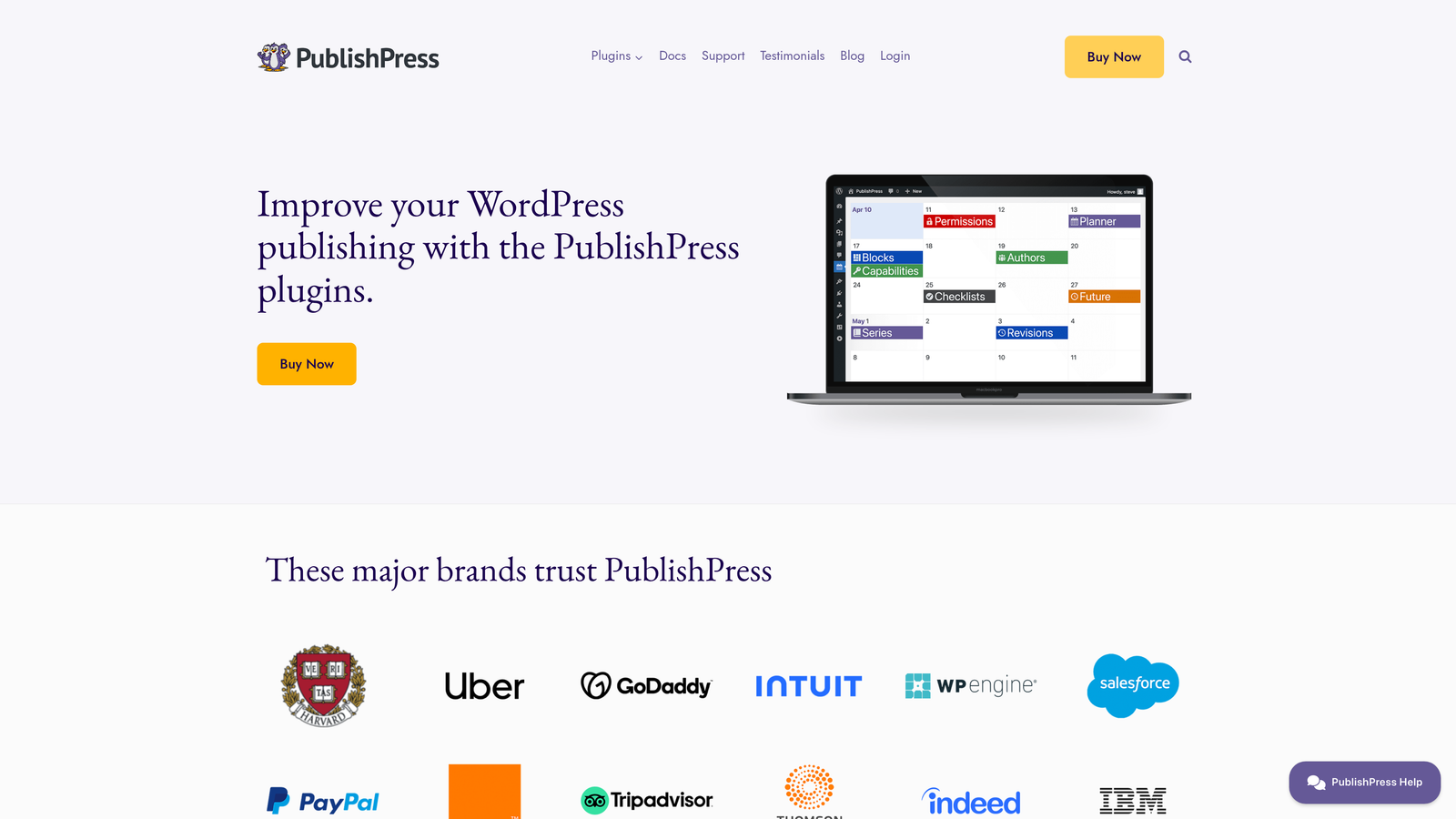 Screenshot of PublishPress website