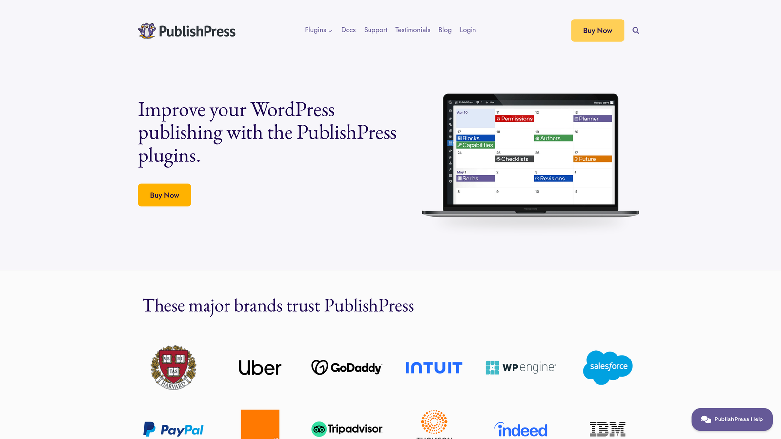 Screenshot of PublishPress website