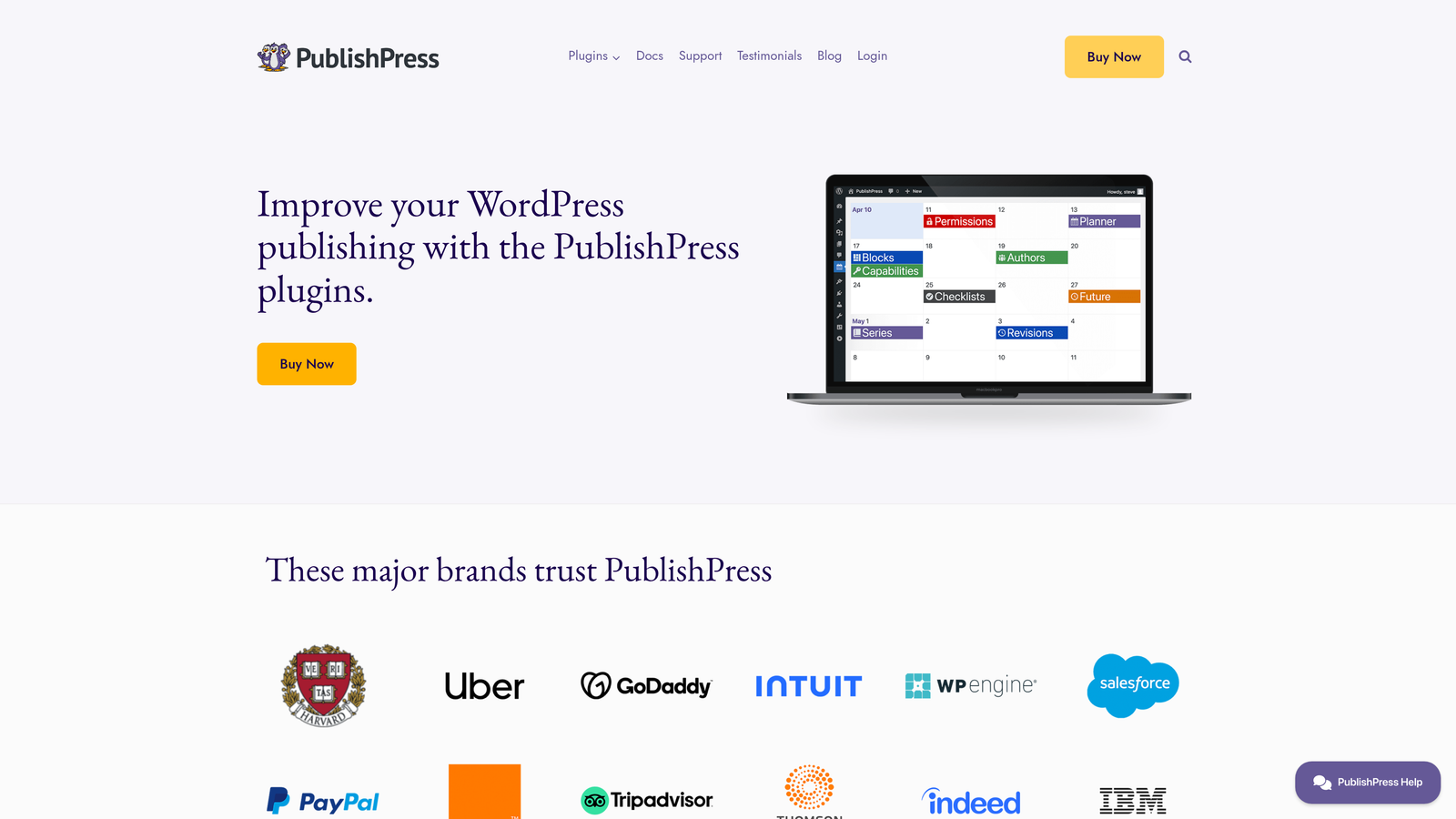 Screenshot of PublishPress website