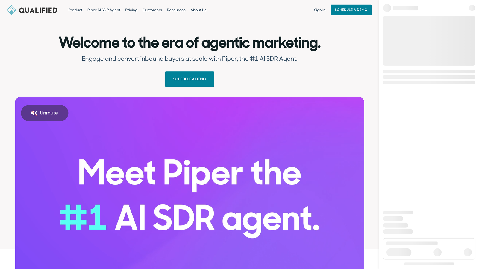 Screenshot of Qualified website