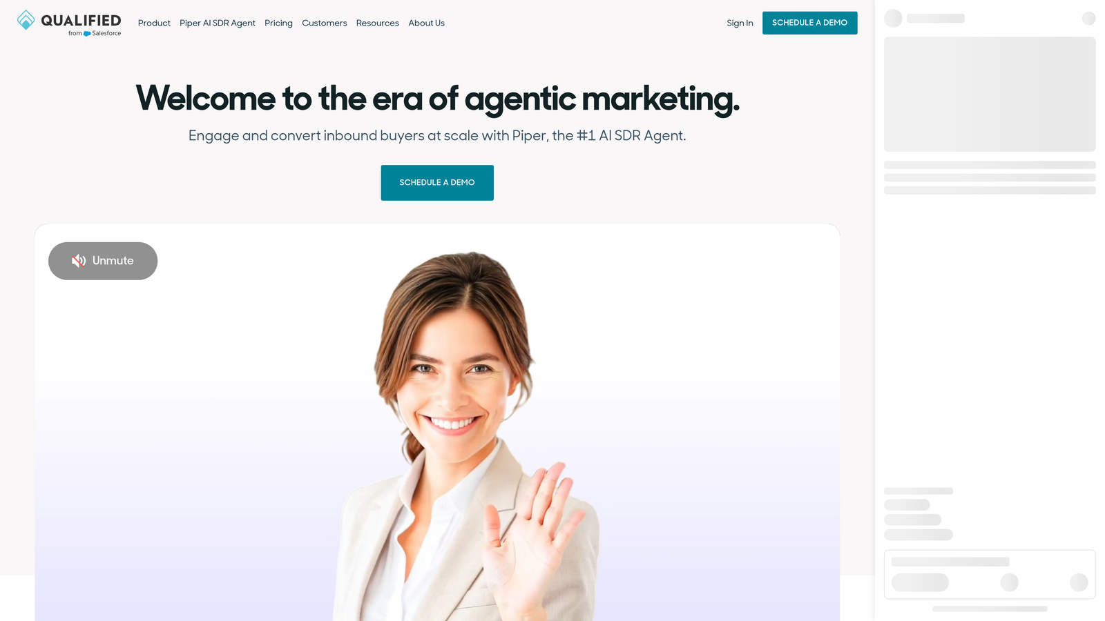 Screenshot of Qualified website