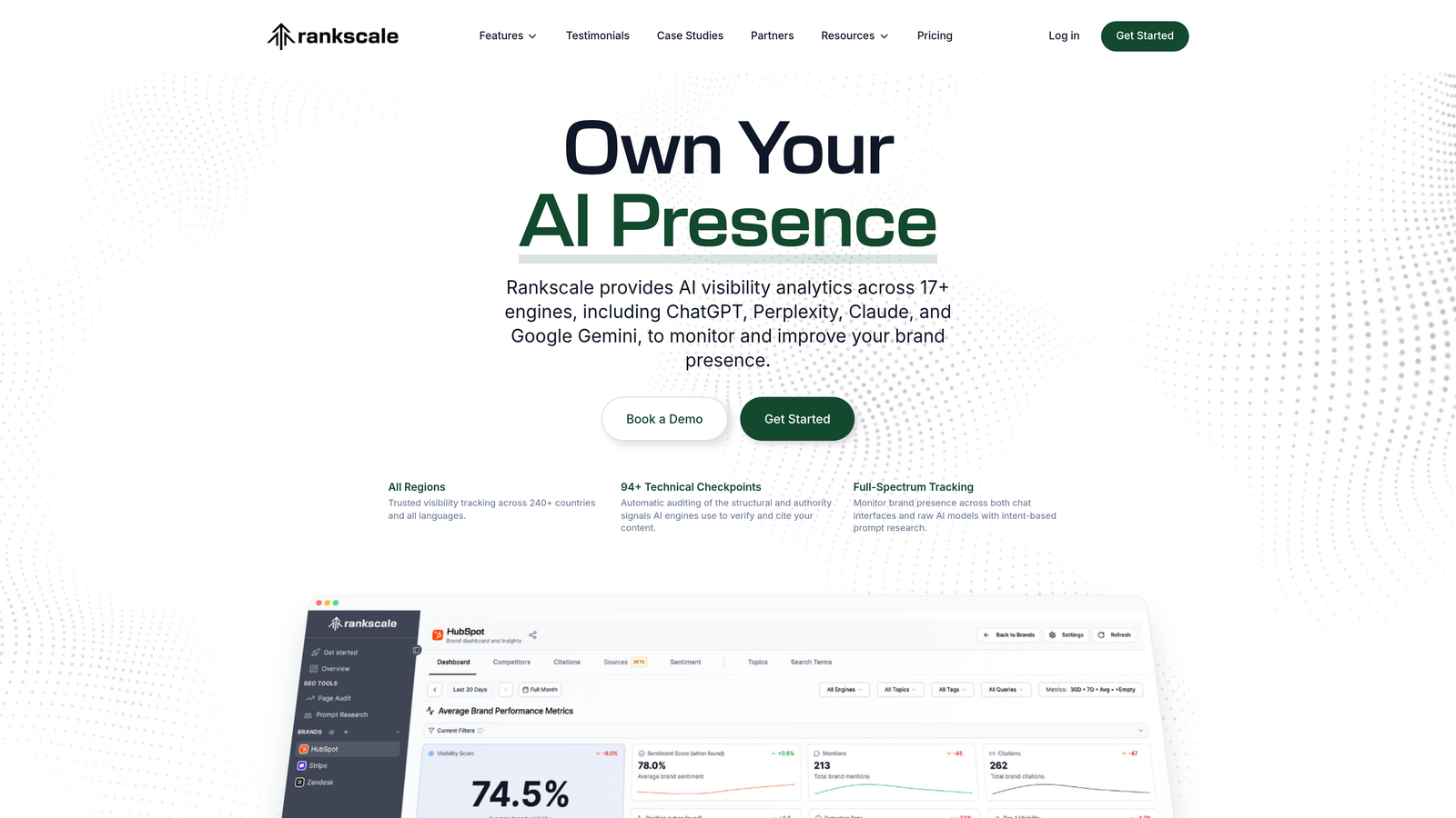Screenshot of Rankscale website