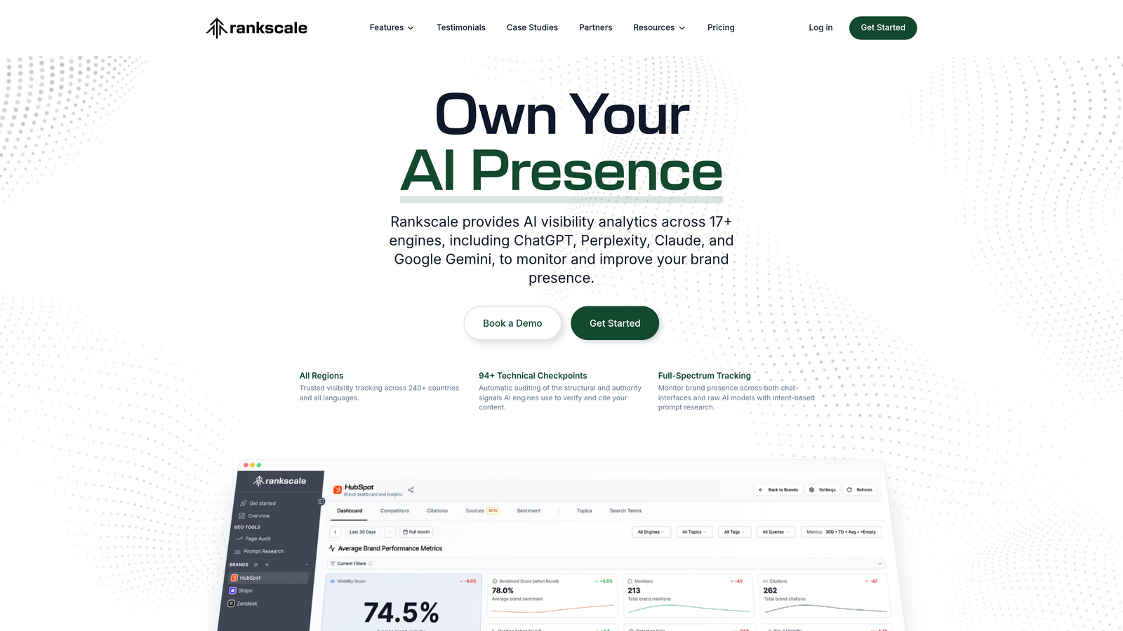 Screenshot of Rankscale website
