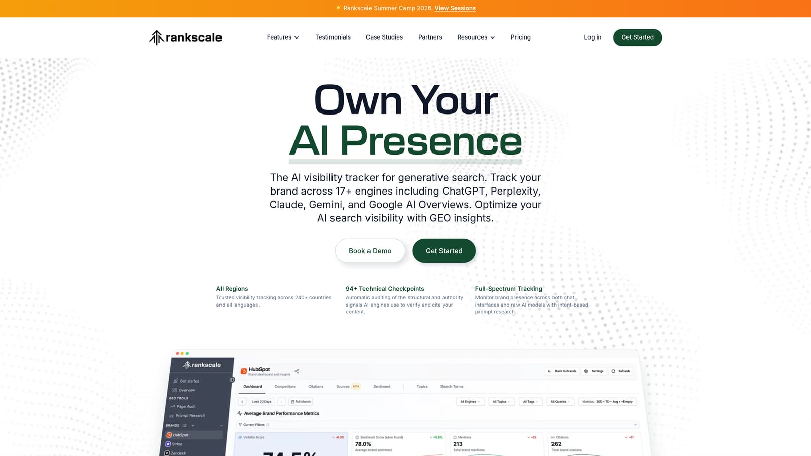 Screenshot of Rankscale website