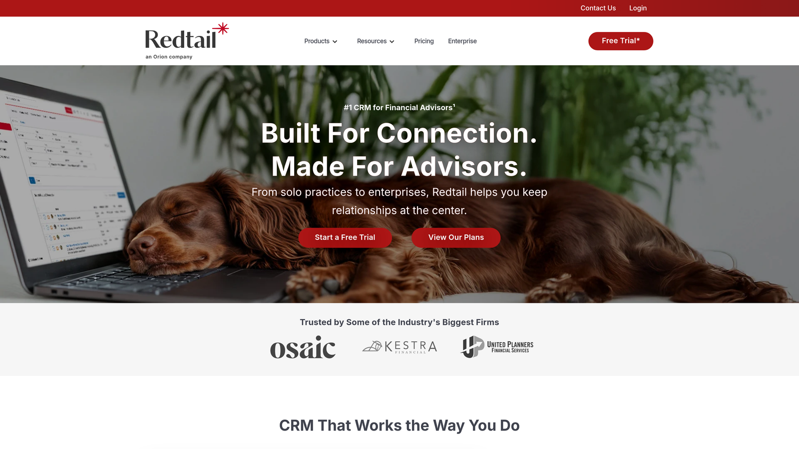 Screenshot of Redtail CRM website