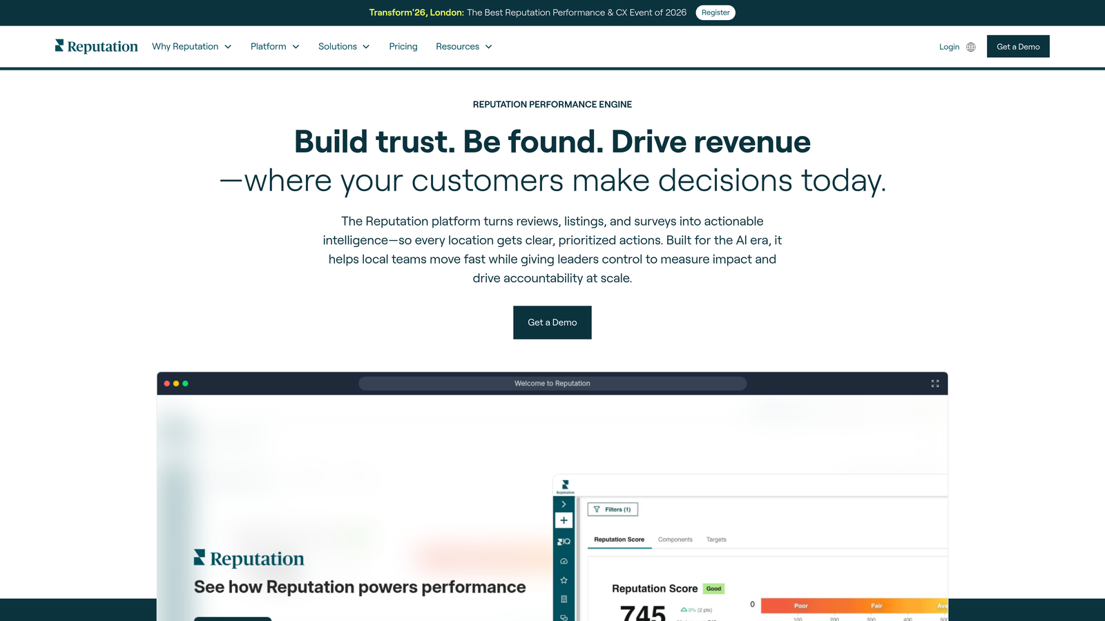 Screenshot of Reputation.com website