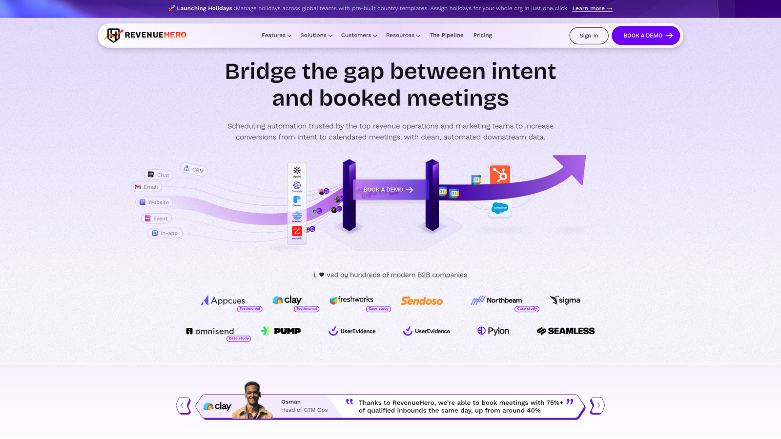 Screenshot of RevenueHero website