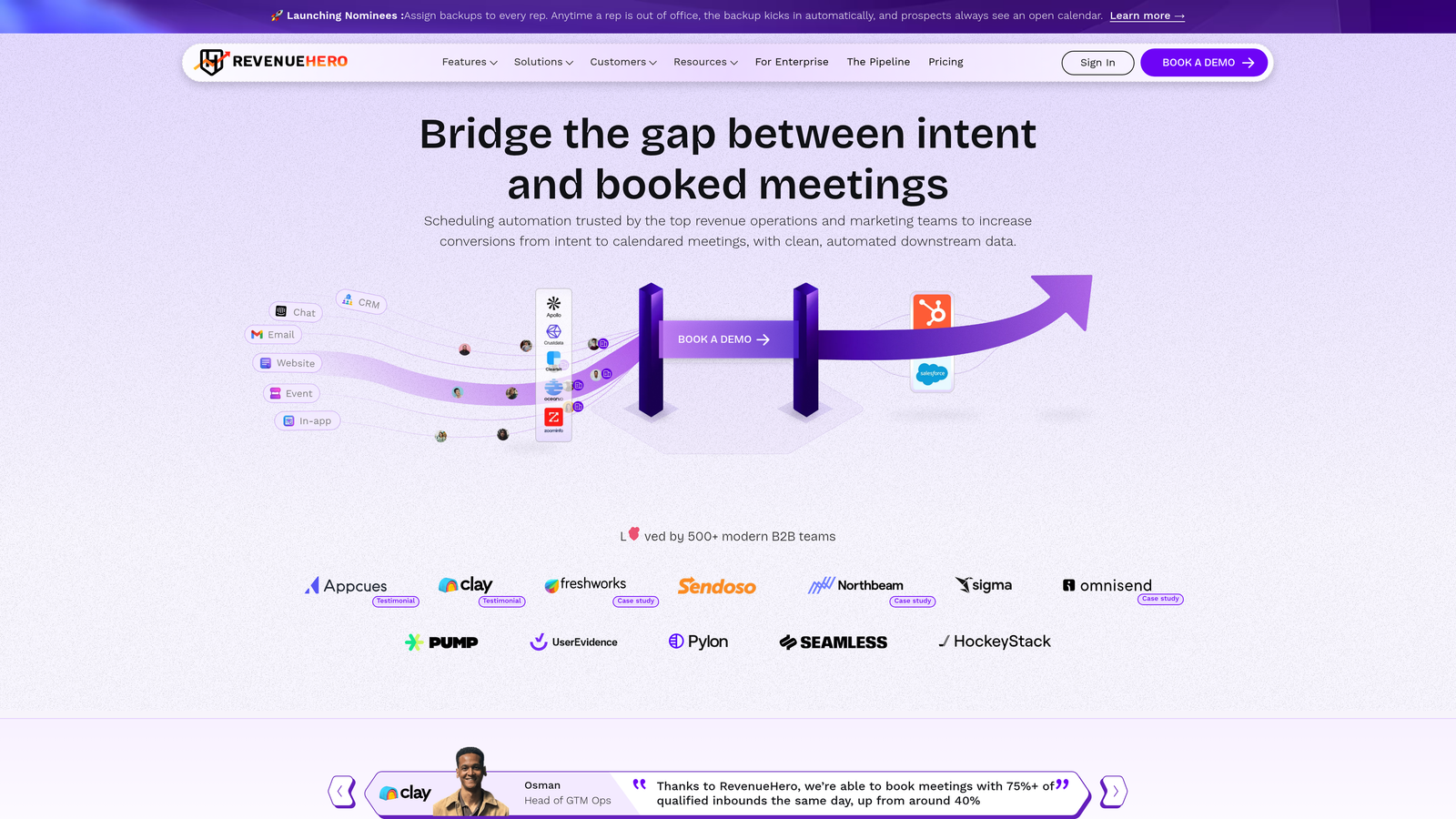 Screenshot of RevenueHero website