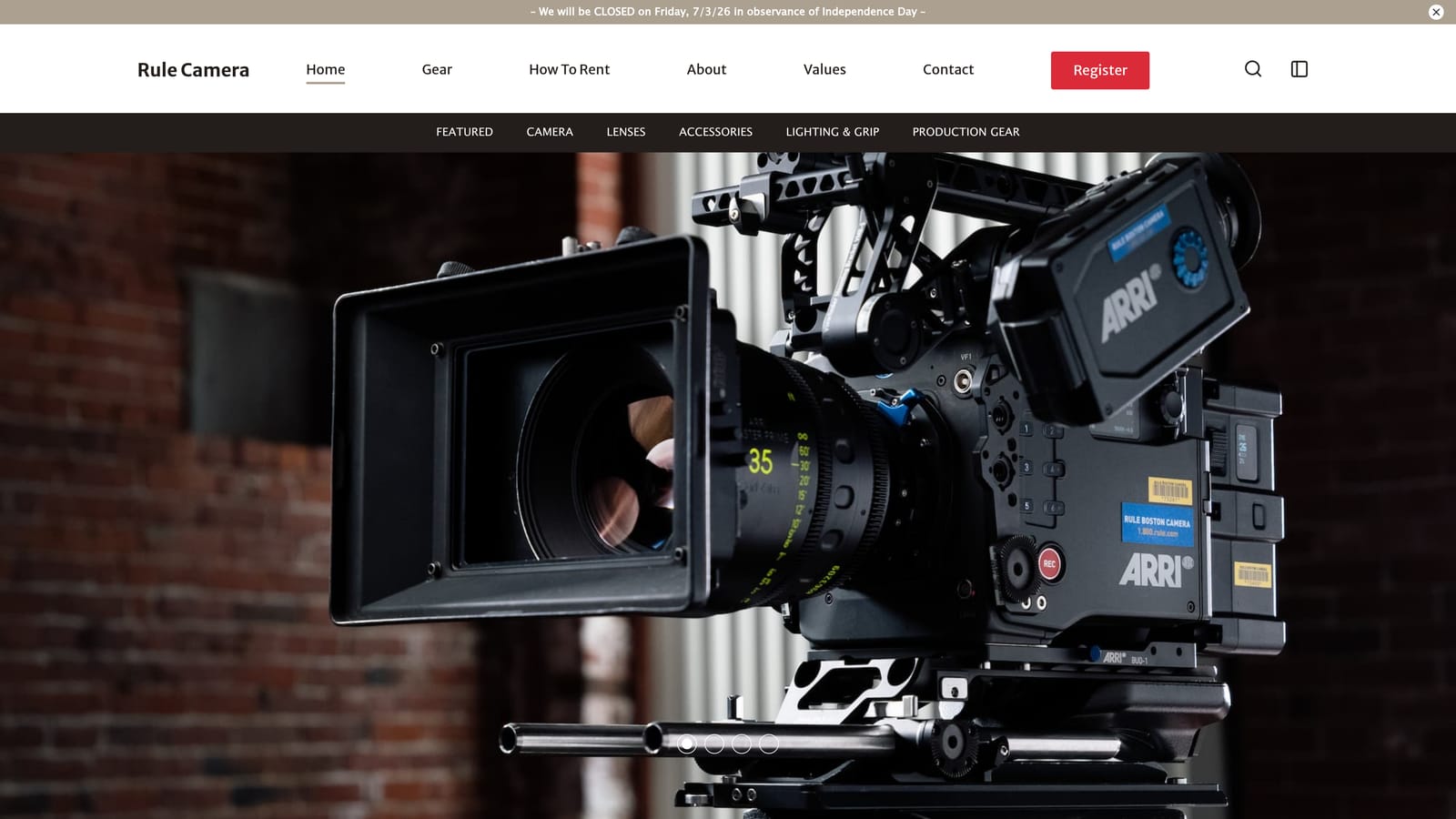 Screenshot of Rule Boston Camera website