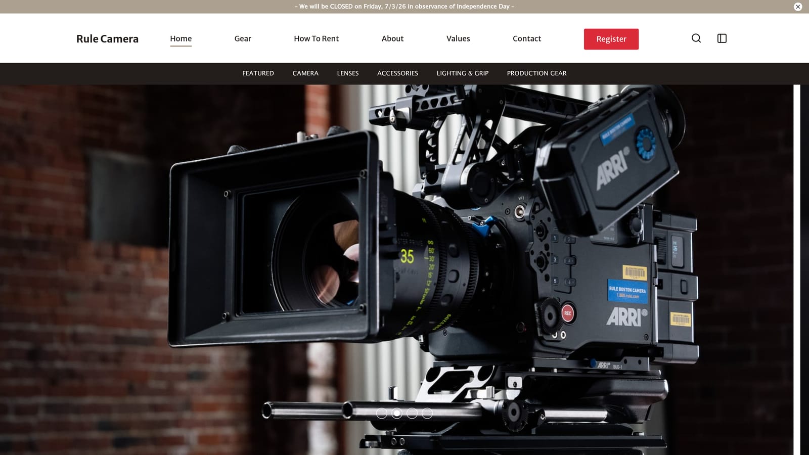 Screenshot of Rule Boston Camera website