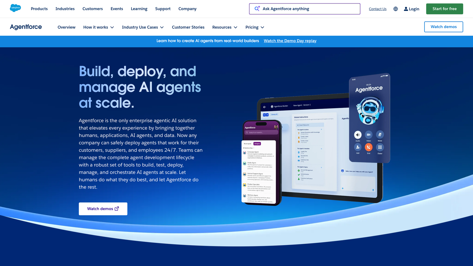 Screenshot of Salesforce Agentforce website