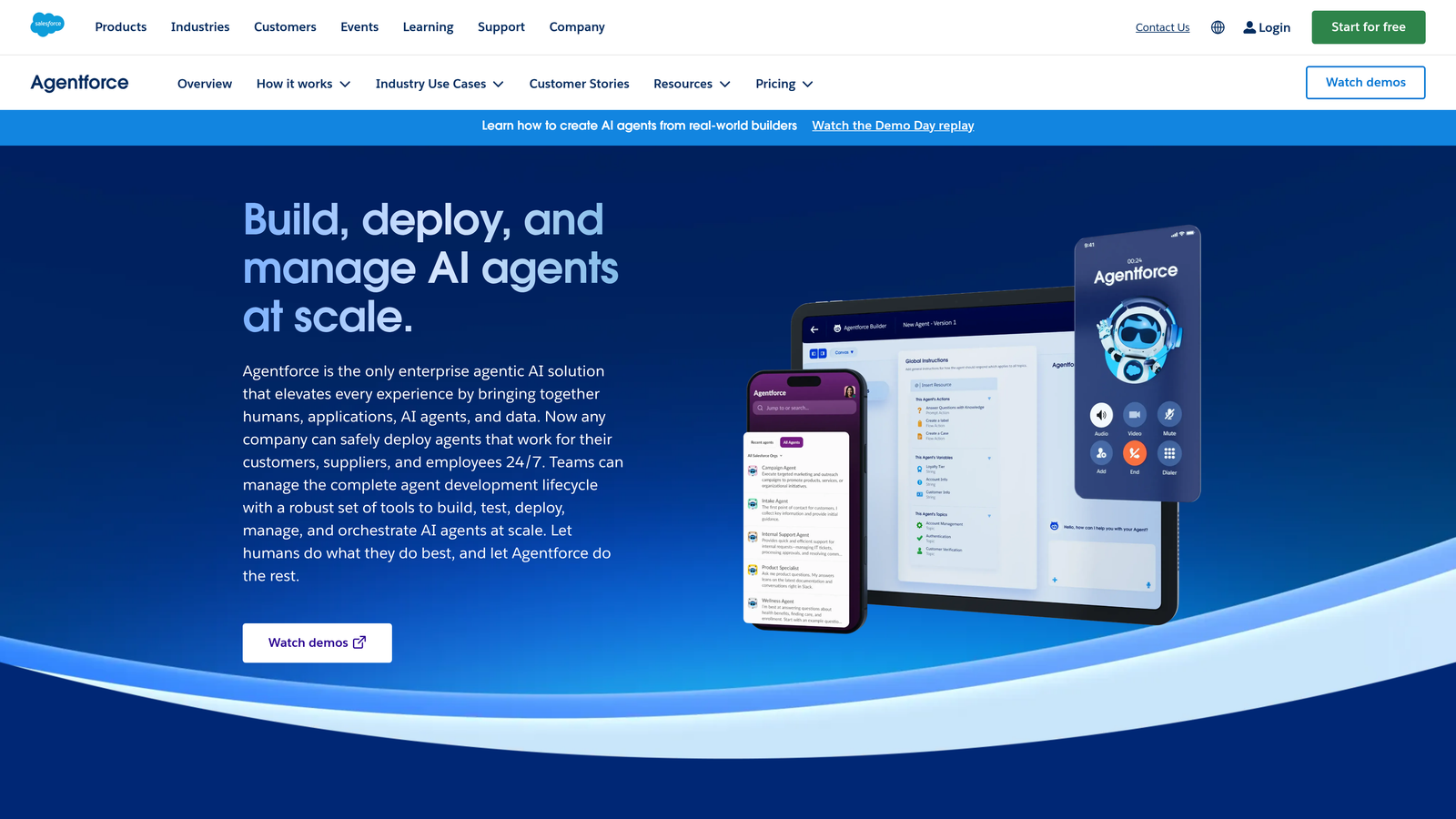 Screenshot of Salesforce Agentforce website