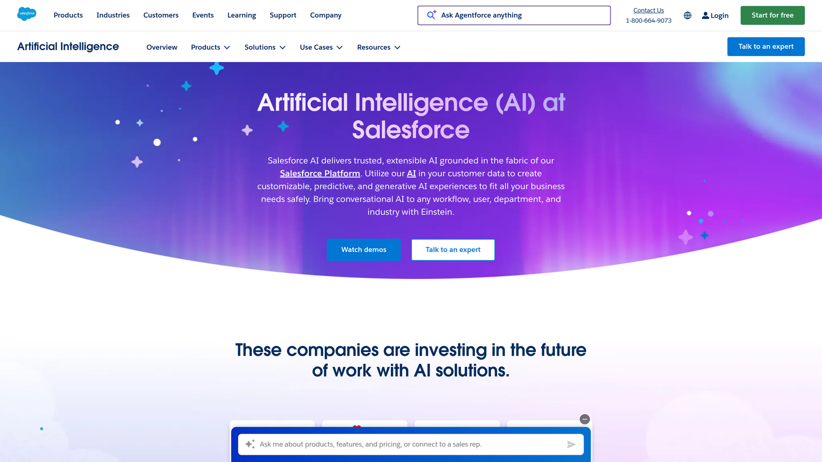 Screenshot of Salesforce Einstein Lead Scoring website