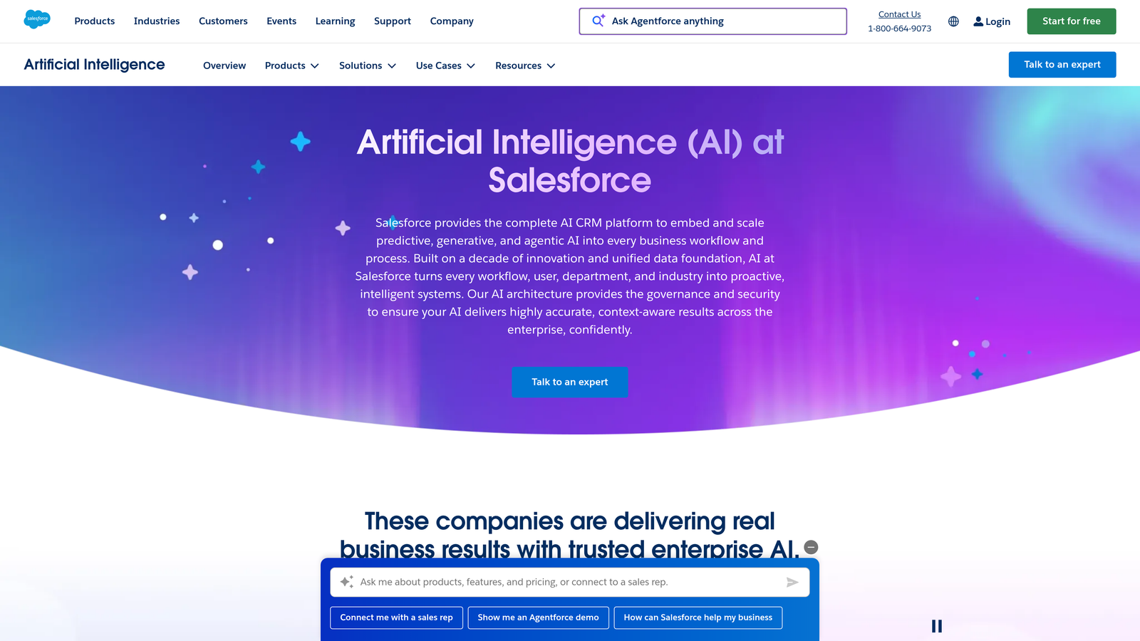 Screenshot of Salesforce Einstein Lead Scoring website