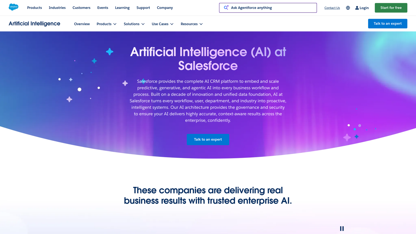 Screenshot of Salesforce Einstein Lead Scoring website