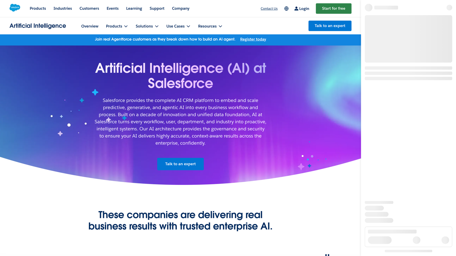 Screenshot of Salesforce Einstein Lead Scoring website