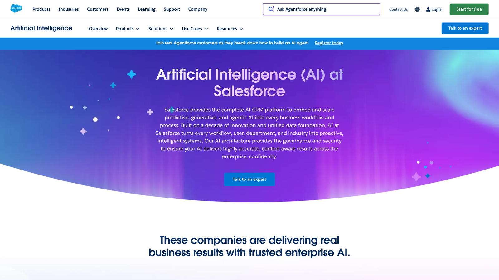 Screenshot of Salesforce Einstein Lead Scoring website
