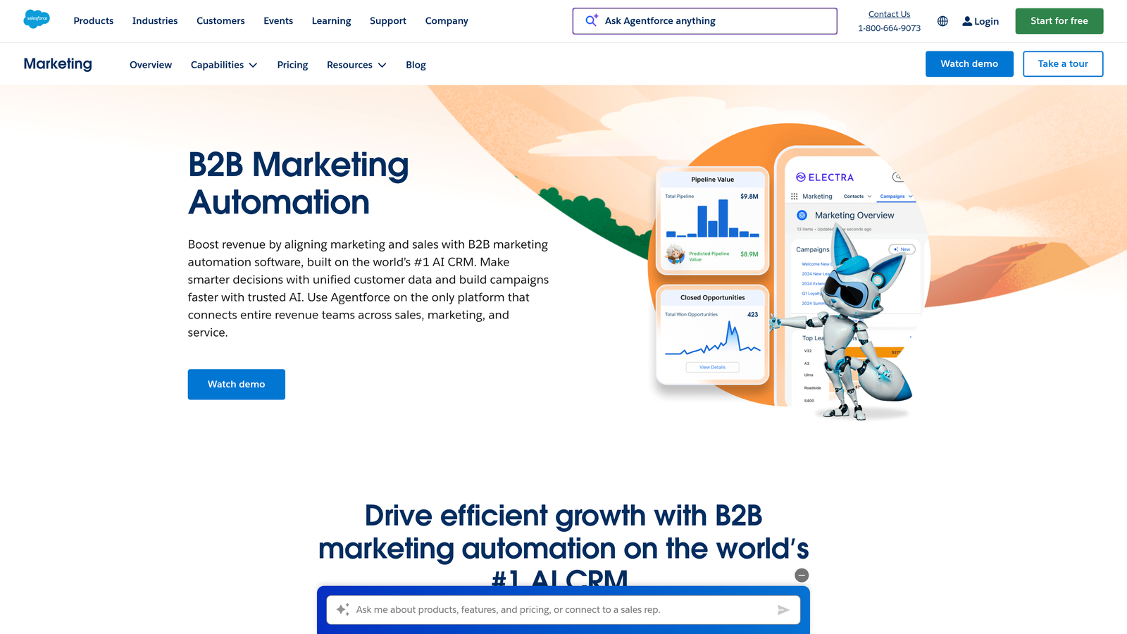 Screenshot of Salesforce Marketing Cloud Account Engagement (Pardot) website