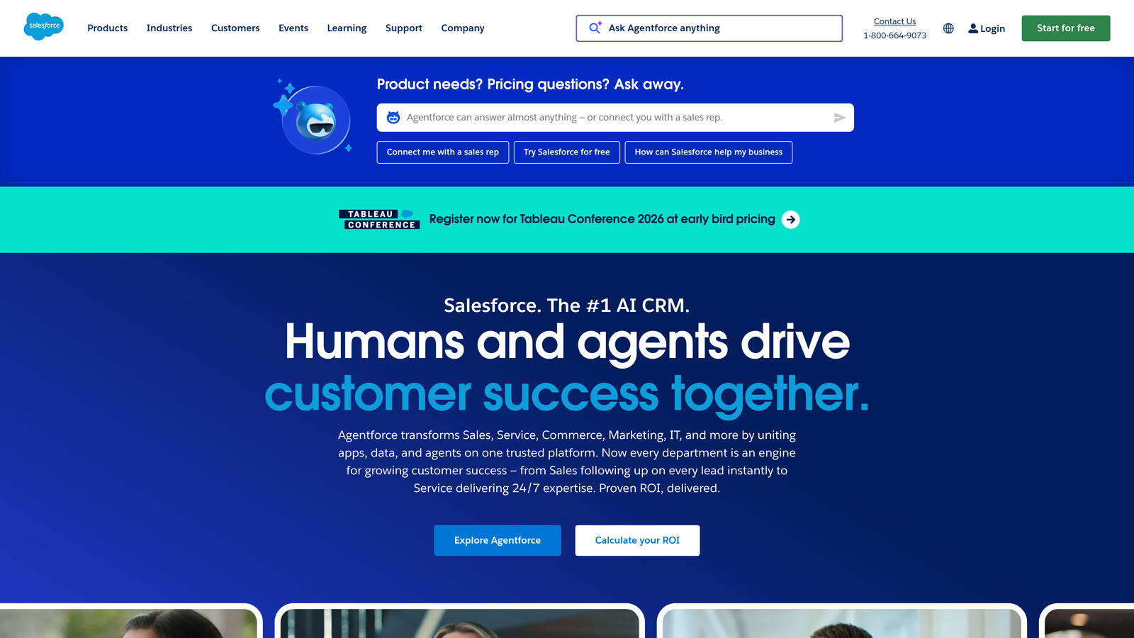 Screenshot of Salesforce Sales Cloud website
