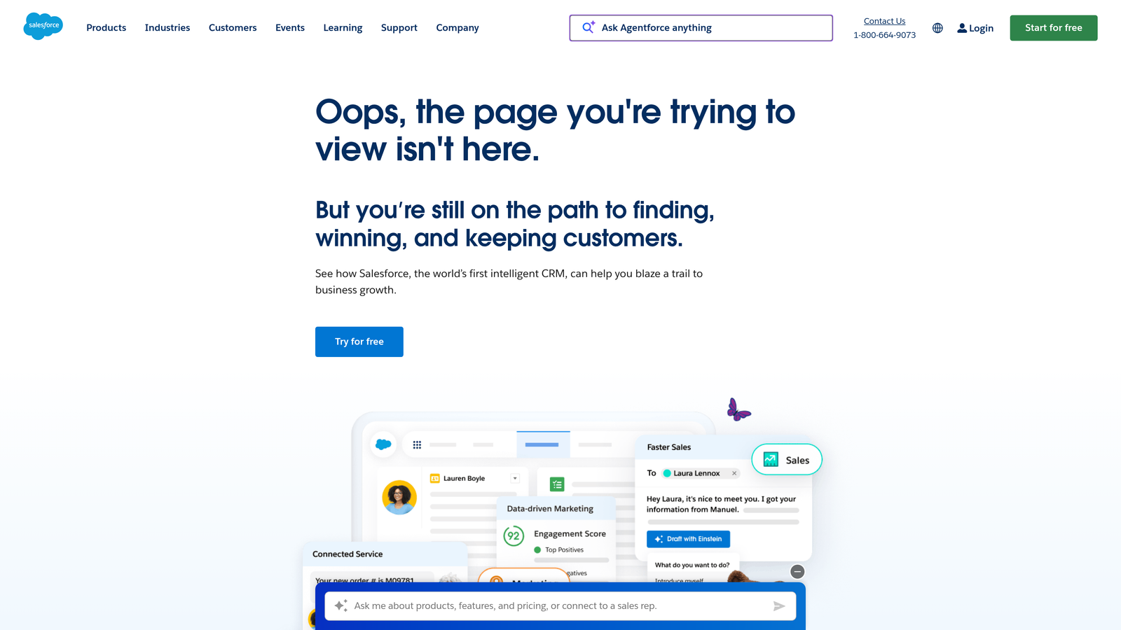 Screenshot of Salesforce Sales Cloud website