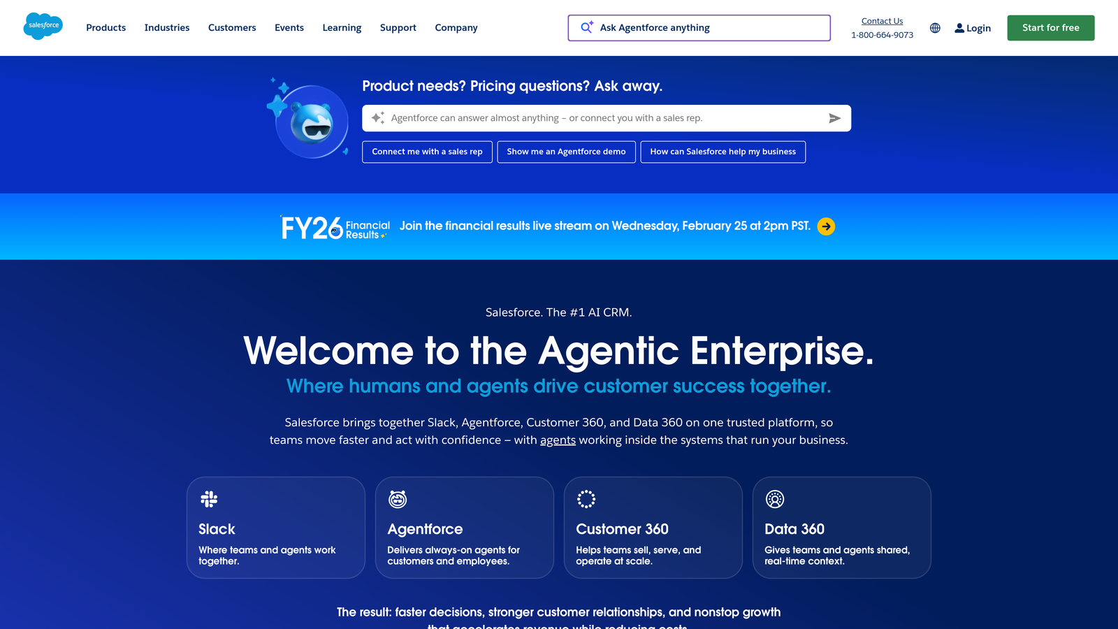 Screenshot of Salesforce Sales Cloud website